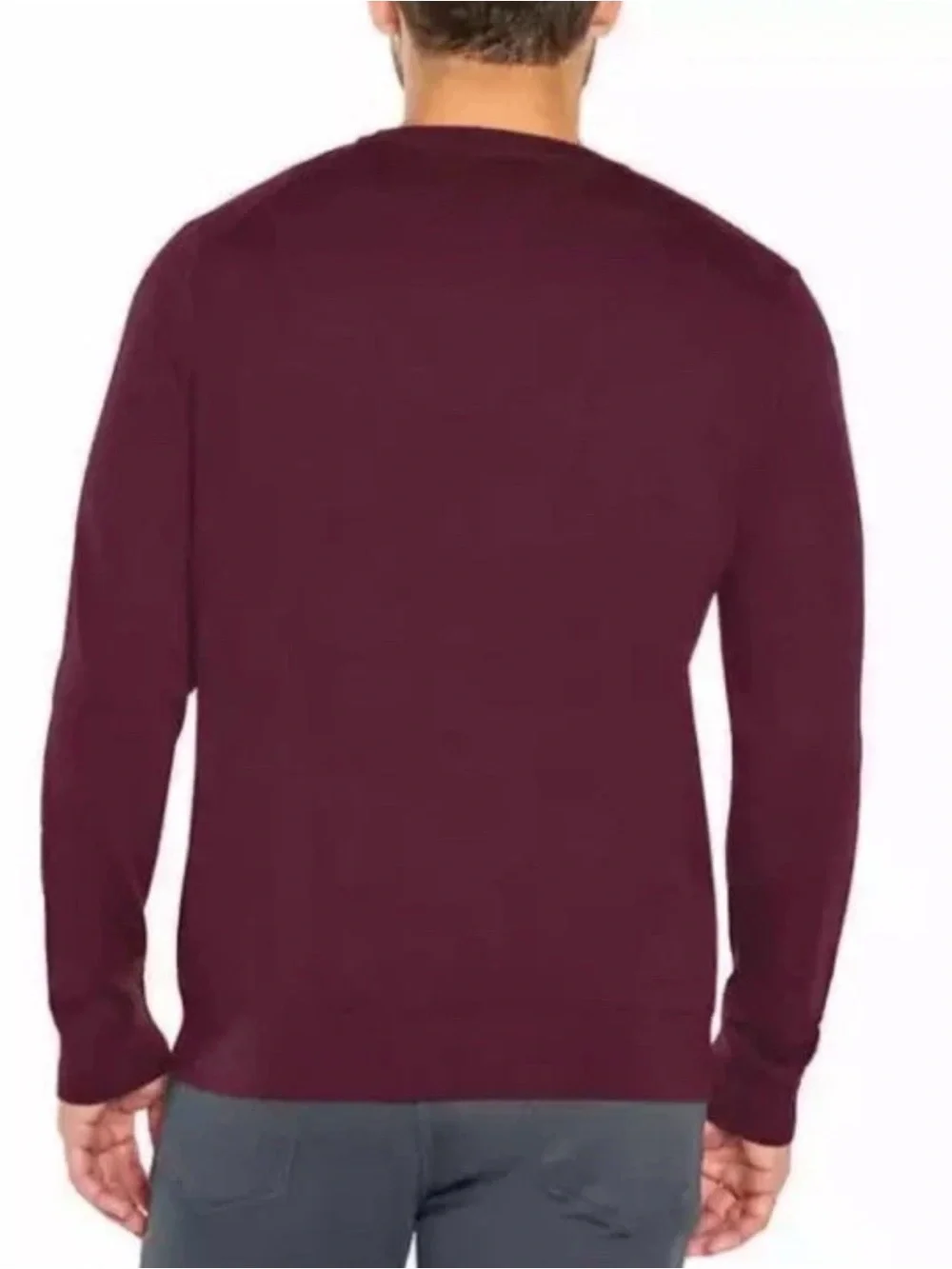 NWT Banana Republic Men’s Crew Neck 100% Marino Wool Sweater XXL Maroon Burgundy